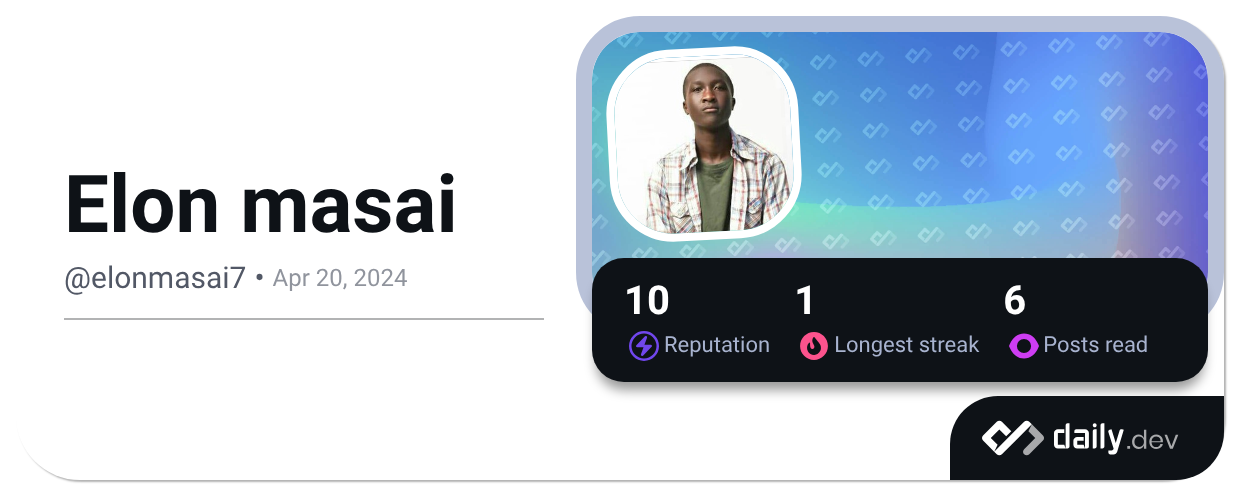 Elon masai's Dev Card