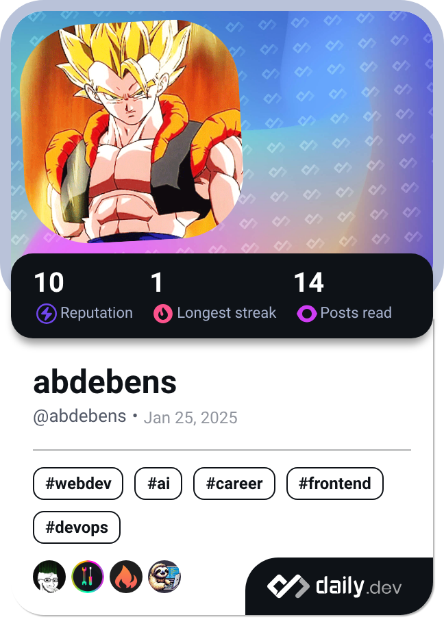 abdebens's Dev Card