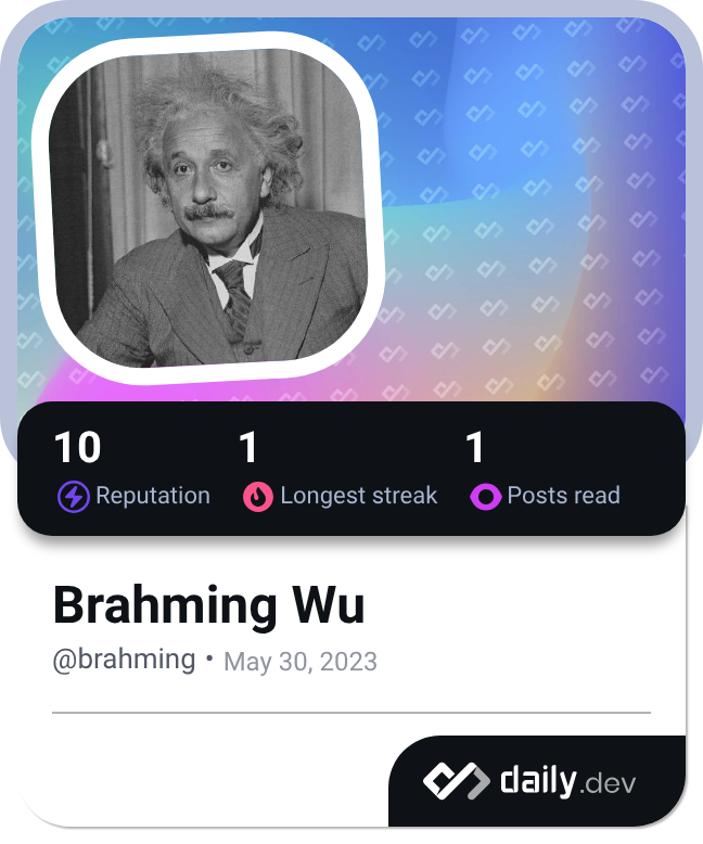 Brahming Wu's Dev Card