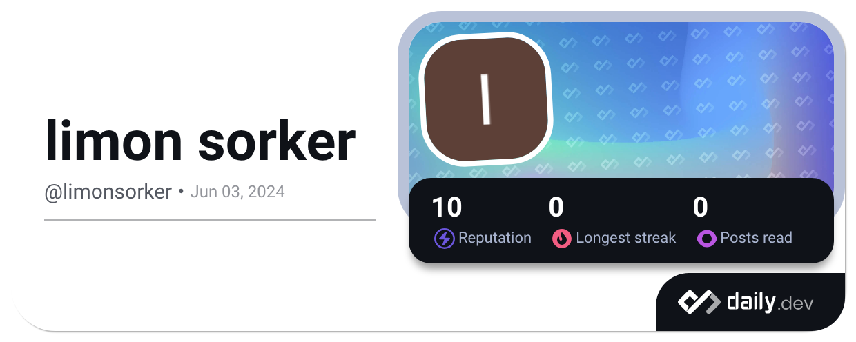 limon sorker (@limonsorker) | daily.dev