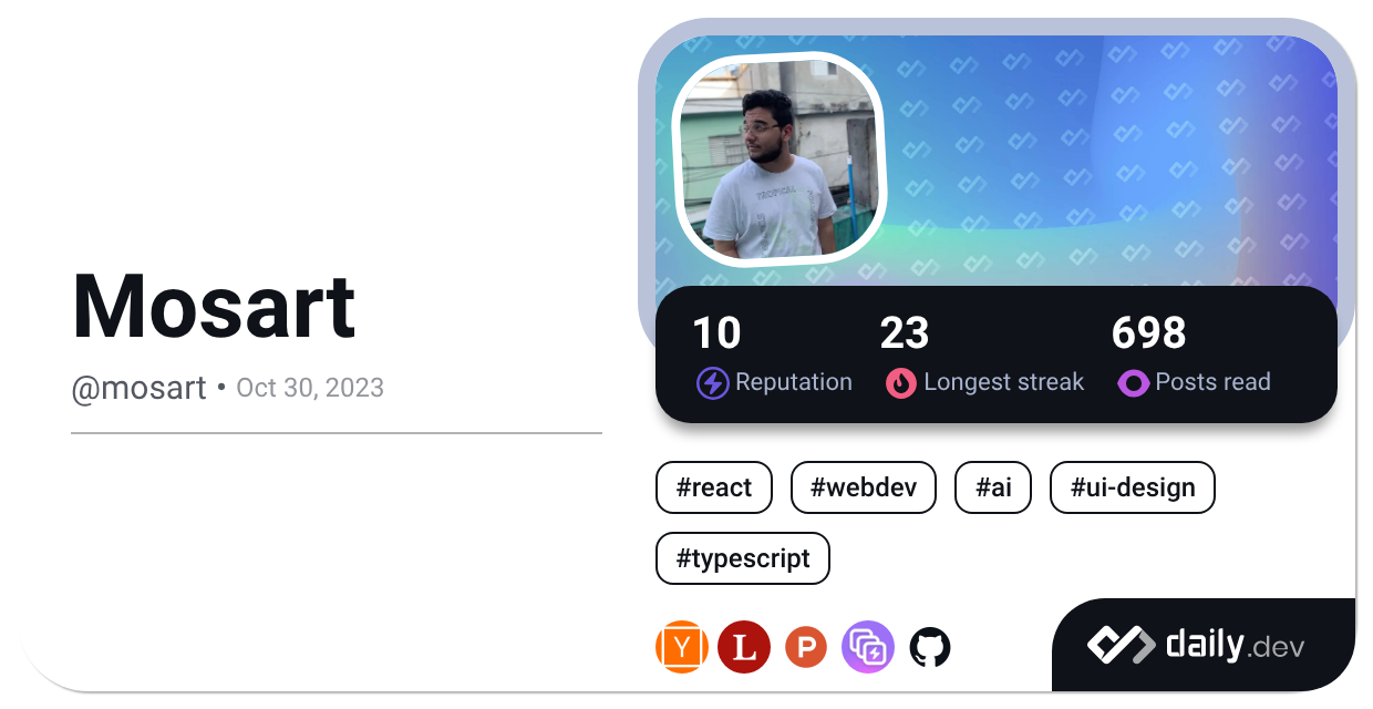 Mosart (@mosart) | daily.dev