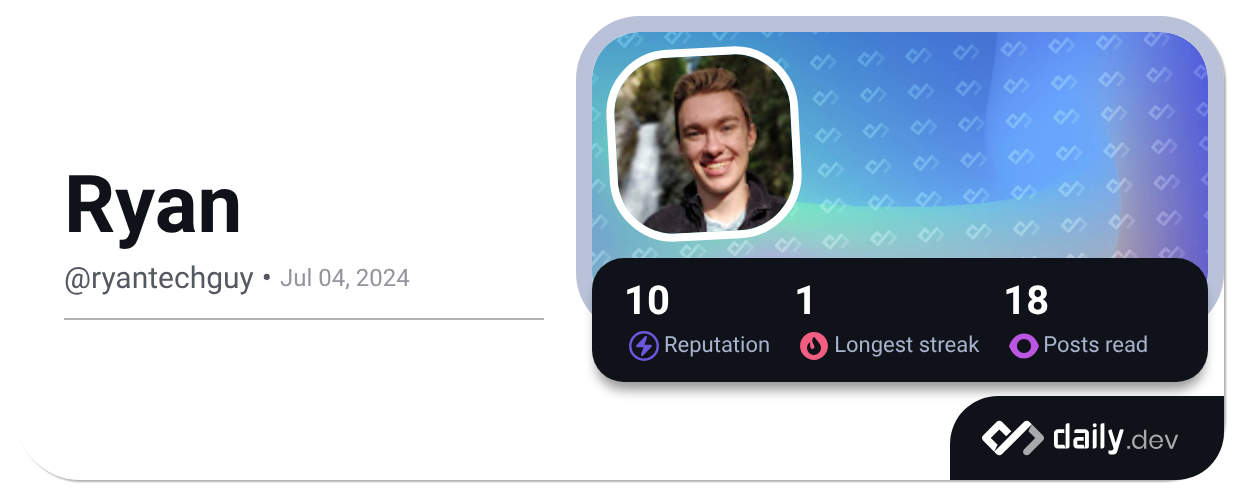 Ryan (@ryantechguy) | daily.dev