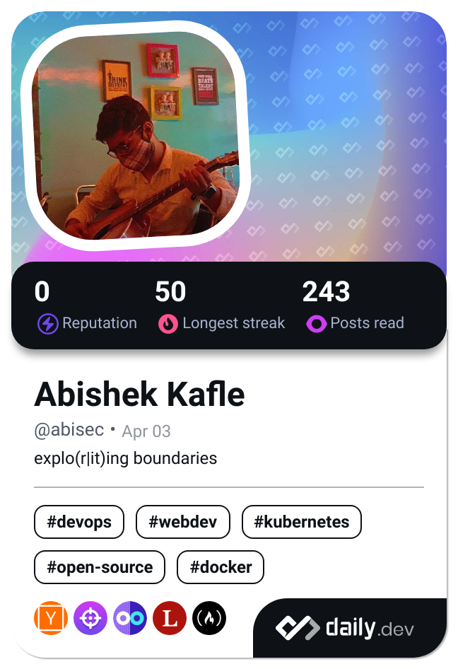 Abishek Kafle's Dev Card
