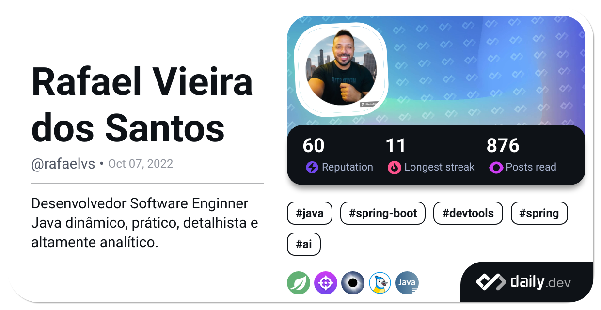 Rafael Vieira dos Santos's Dev Card