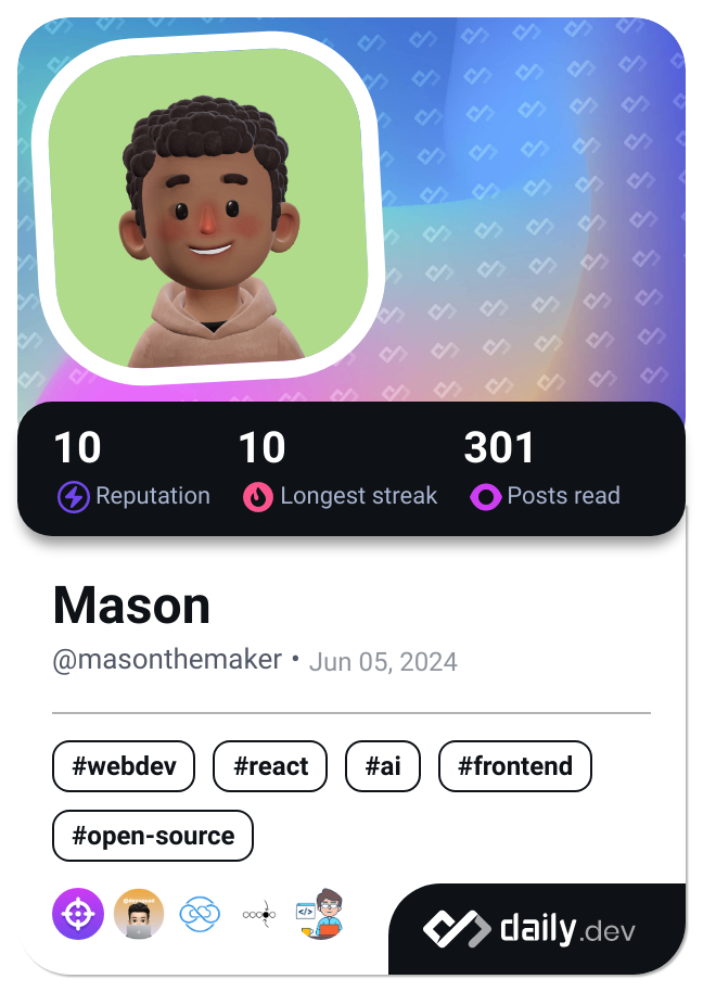 Mason's Dev Card