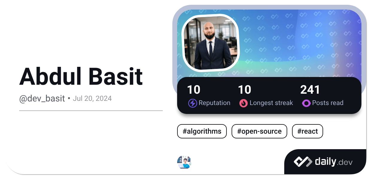Abdul Basit (@dev_basit) | daily.dev