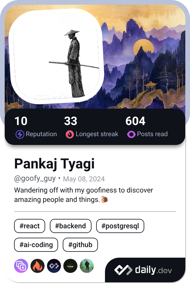 Pankaj Tyagi's Dev Card
