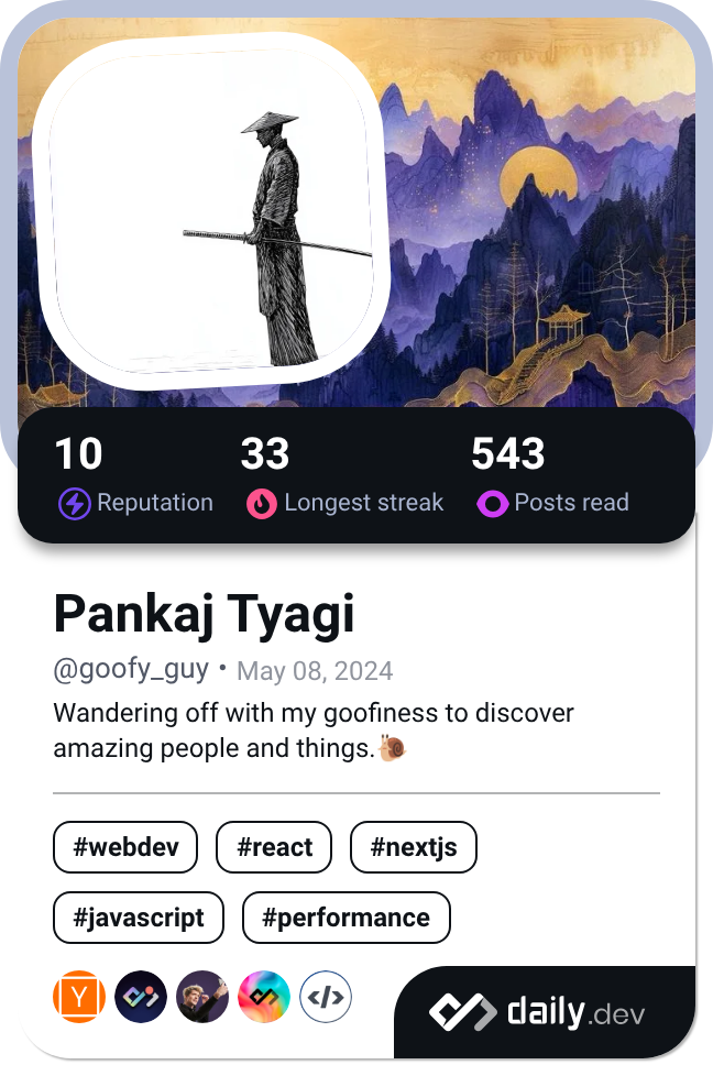 Pankaj Tyagi's Dev Card