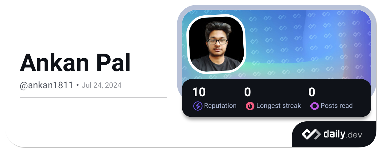 Ankan Pal (@ankan1811) | daily.dev