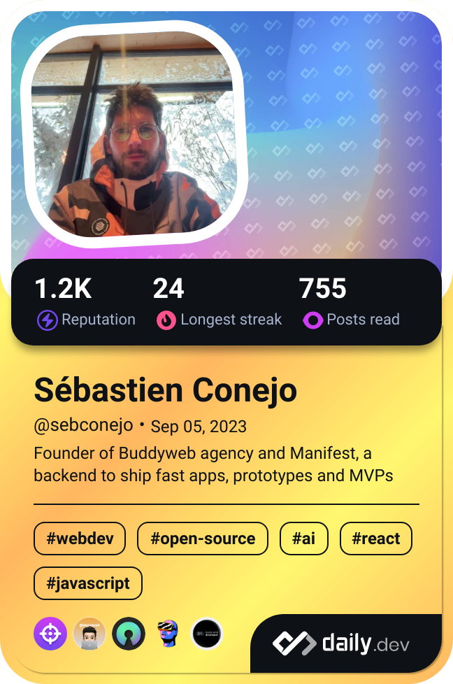 Sébastien Conejo's Dev Card