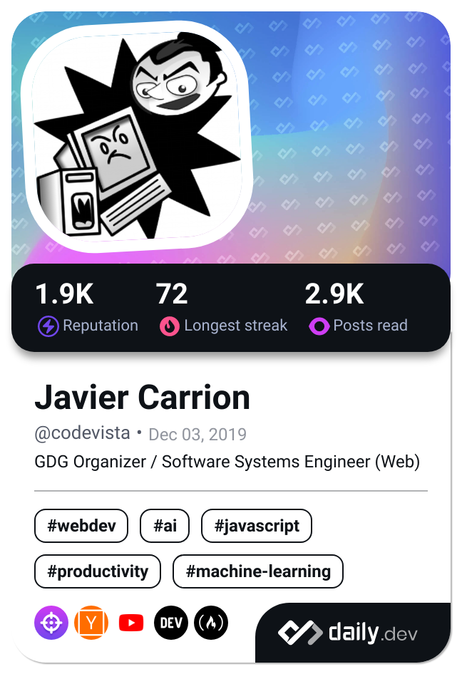 Javier Carrion's Dev Card