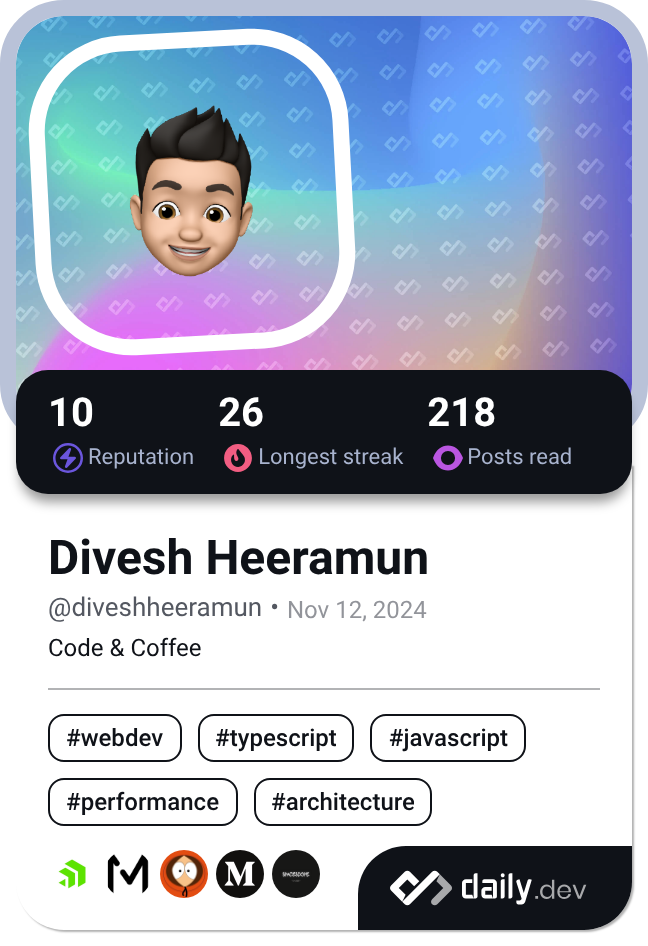 Divesh Heeramun's Dev Card