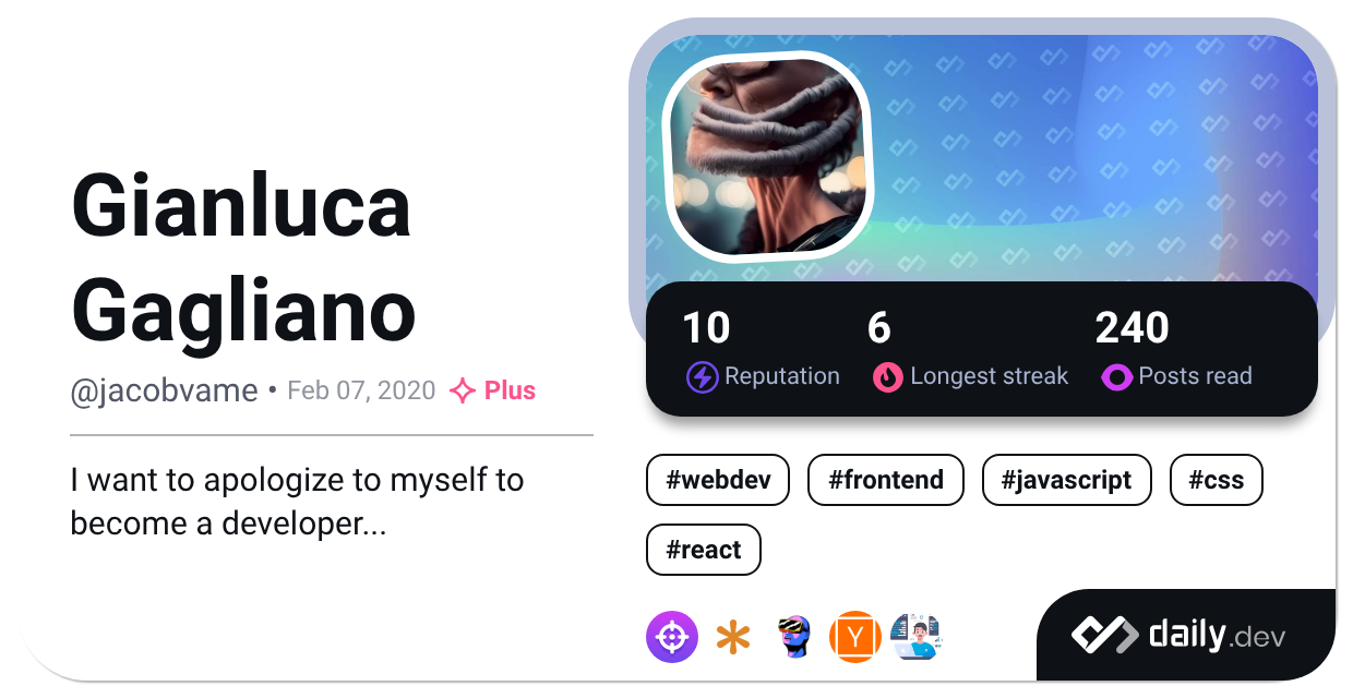 Gianluca Gagliano's Dev Card