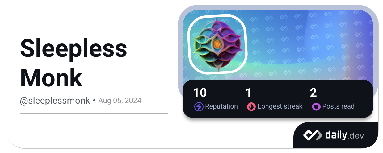 Sleepless Monk (@sleeplessmonk) | daily.dev