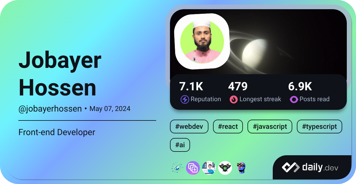 Jobayer Hossen's Dev Card