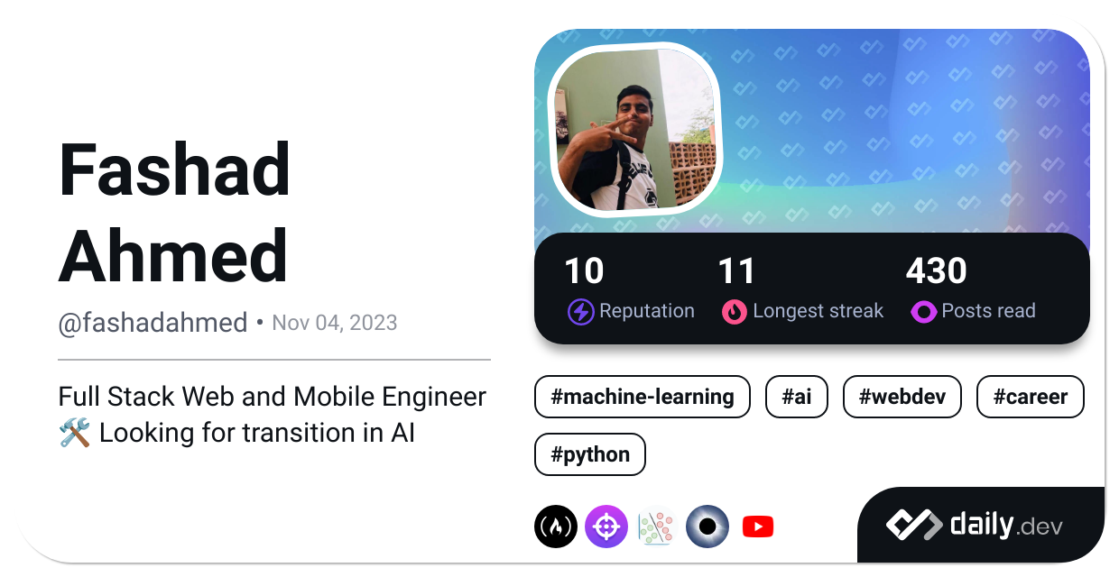 Fashad Ahmed's Dev Card