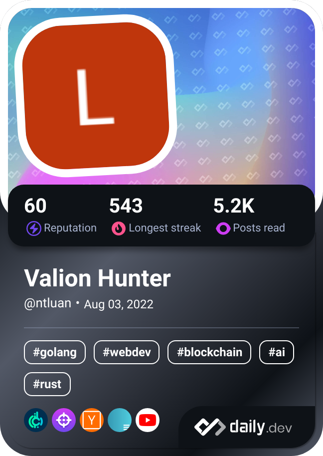 Valion Hunter's Dev Card