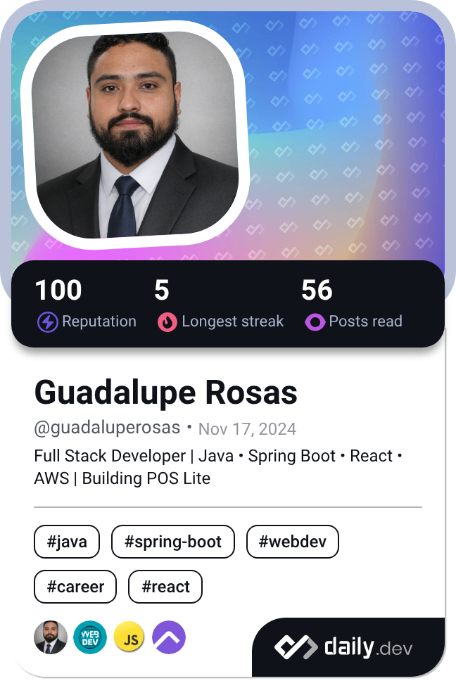 Guadalupe Rosas's Dev Card