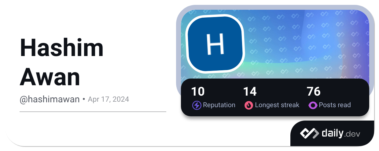 Hashim Awan (@hashimawan) | daily.dev