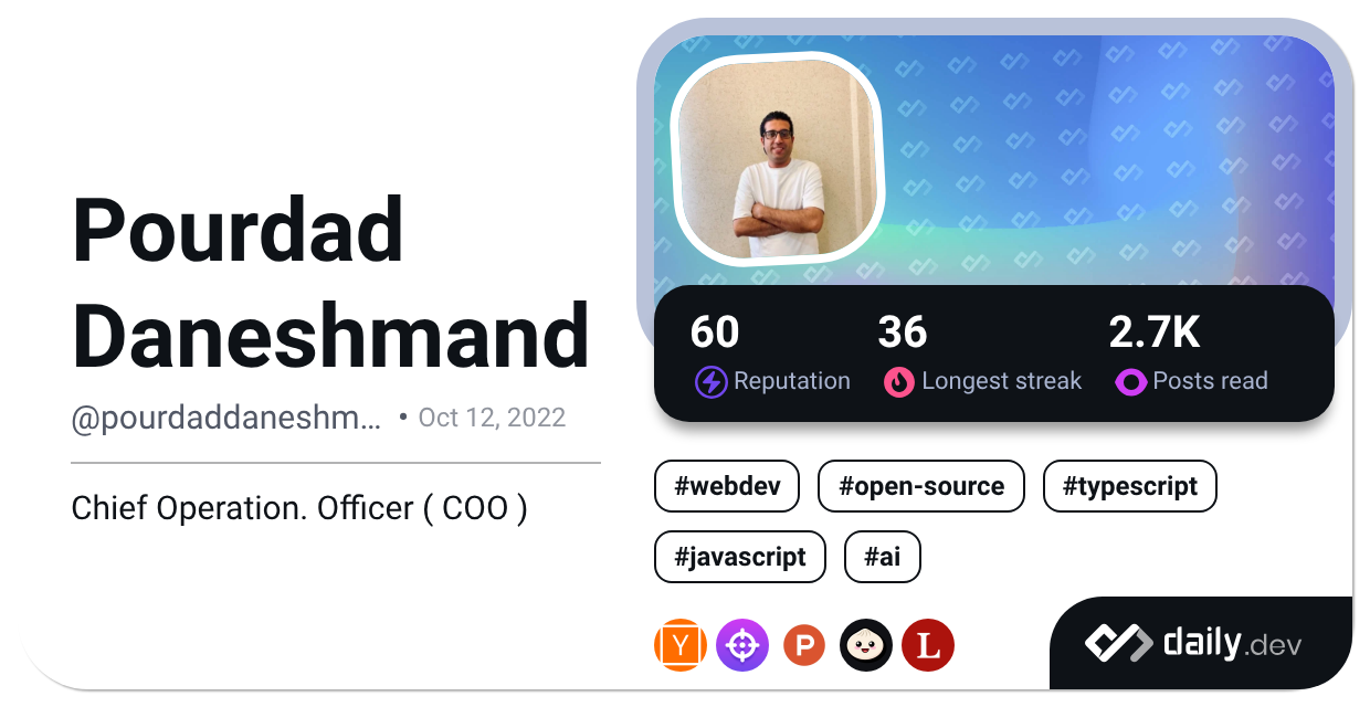 Pourdad Daneshmand's Dev Card