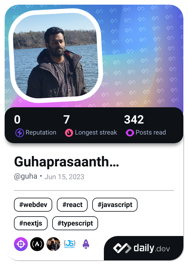 Guhaprasaanth Nandagopal's Dev Card
