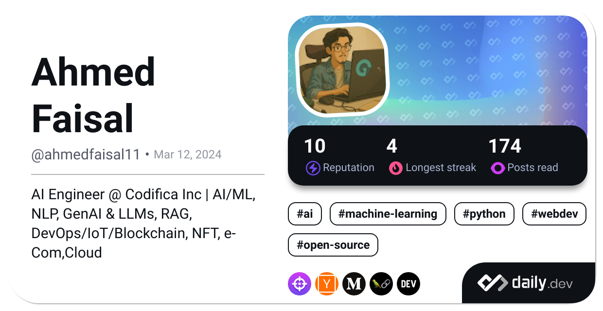 Ahmed Faisal's Dev Card