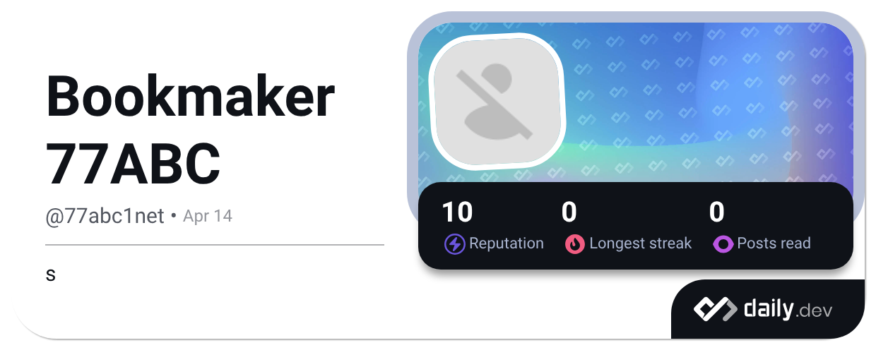Bookmaker 77ABC (@77abc1net) | daily.dev
