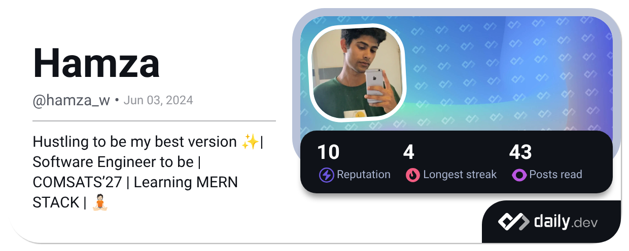 Hamza (@hamza_w) | daily.dev