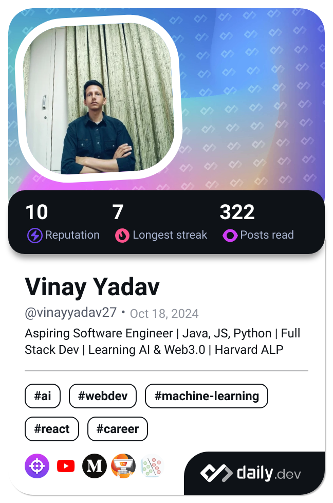 Vinay Yadav's Dev Card