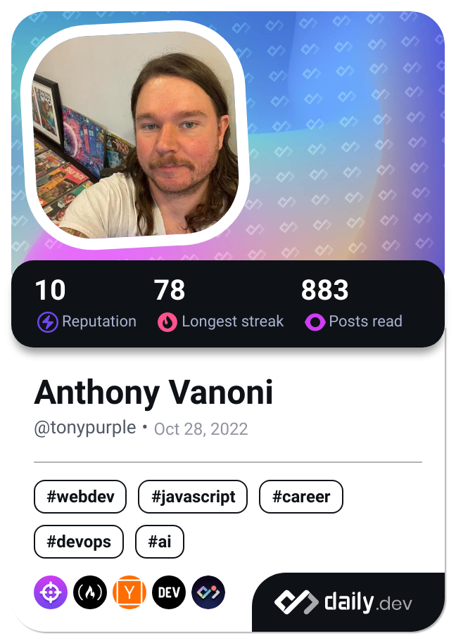 Anthony Vanoni's Dev Card