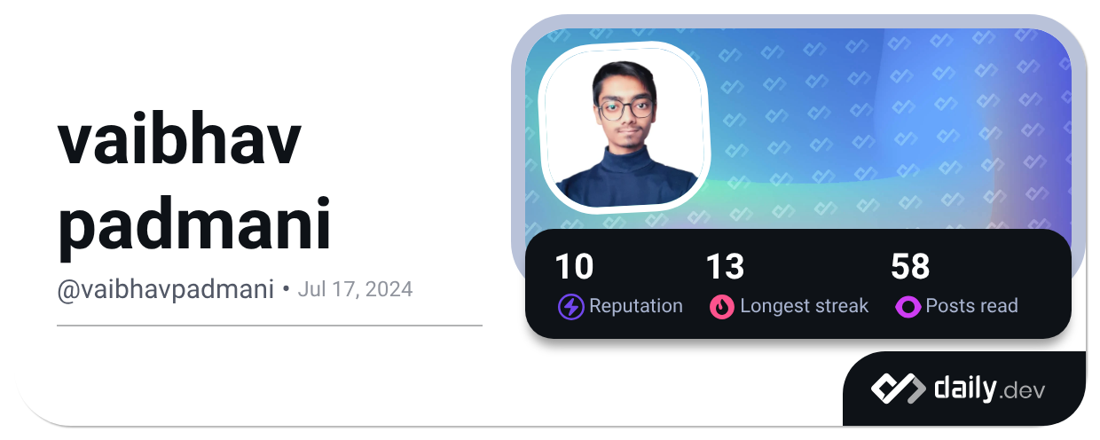 vaibhav padmani's Dev Card