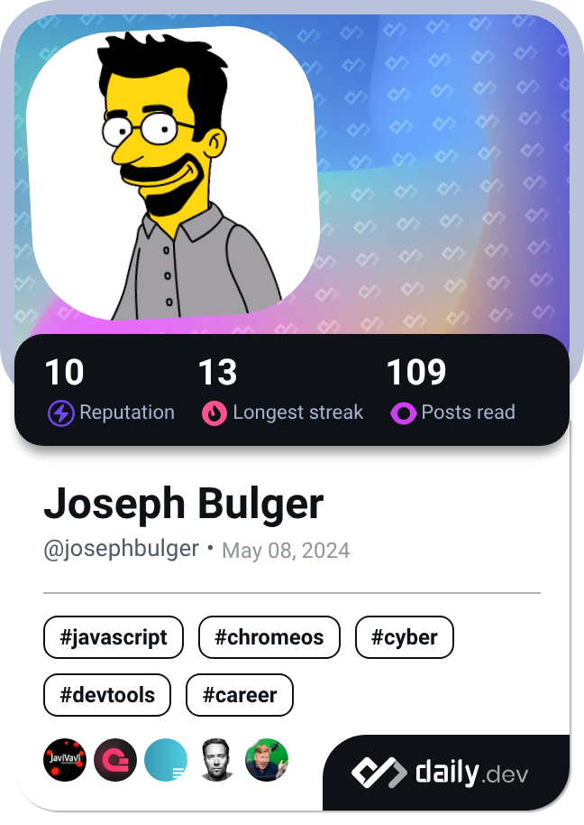 Joseph Bulger's Dev Card
