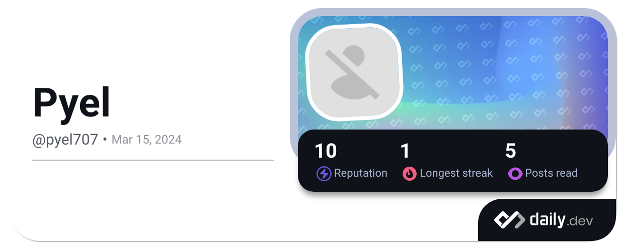 Pyel (@pyel707) | daily.dev
