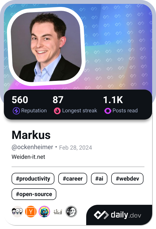 Markus's Dev Card