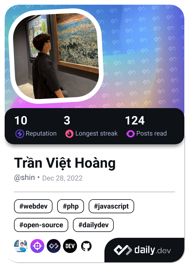 Trần Việt Hoàng's Dev Card