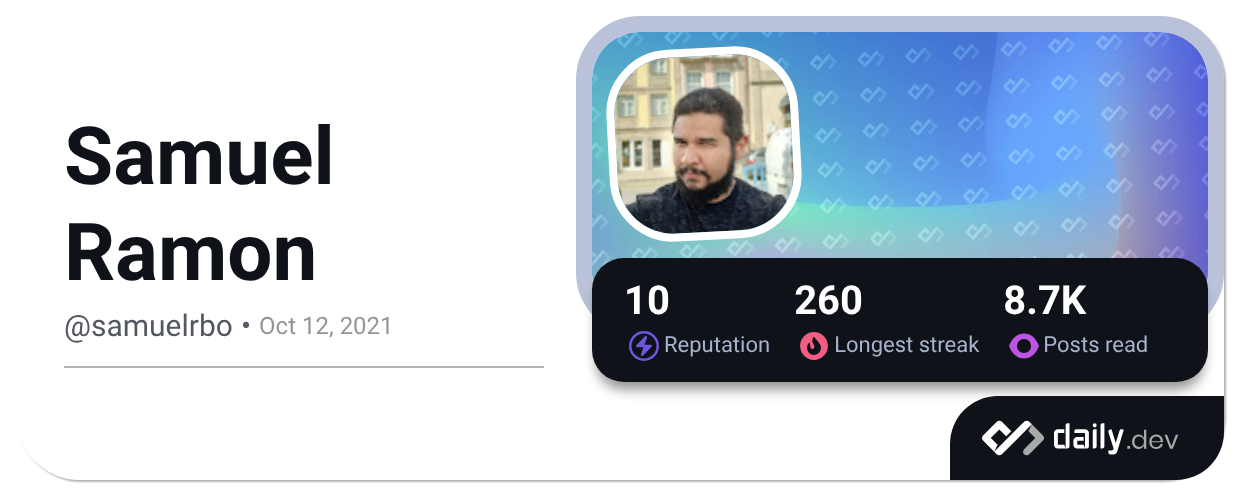 Samuel Ramon Wakefield Samuel Ramon (@samuelrbo) | daily.dev
