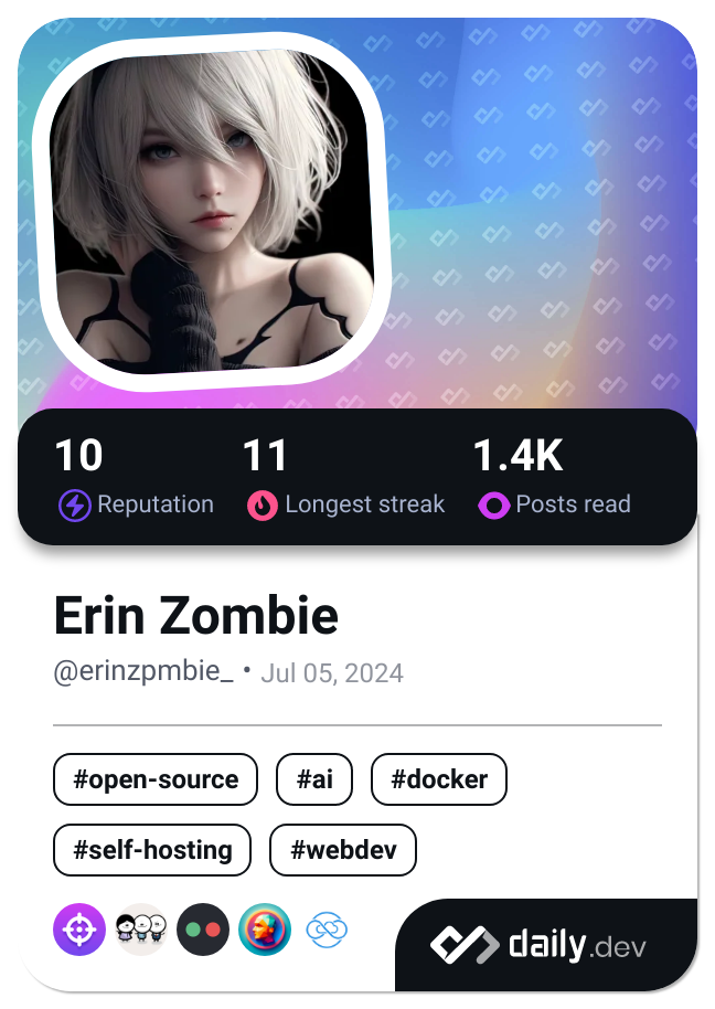 Erin Zombie's Dev Card