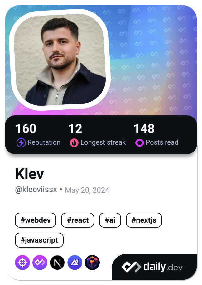 Klev's Dev Card