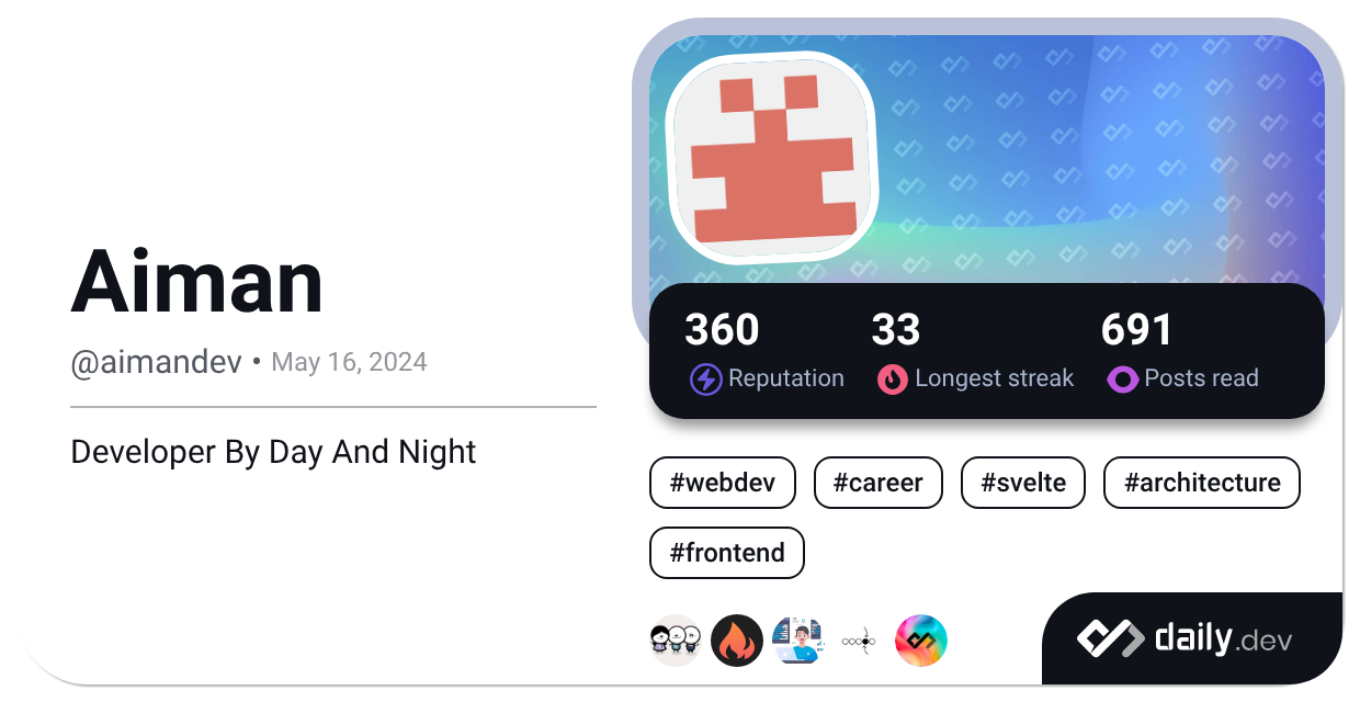 Aiman (@aimandev) | daily.dev