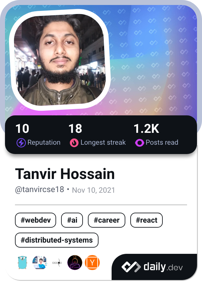 Tanvir Hossain's Dev Card