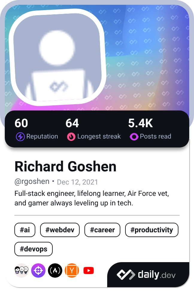 Richard Goshen's Dev Card