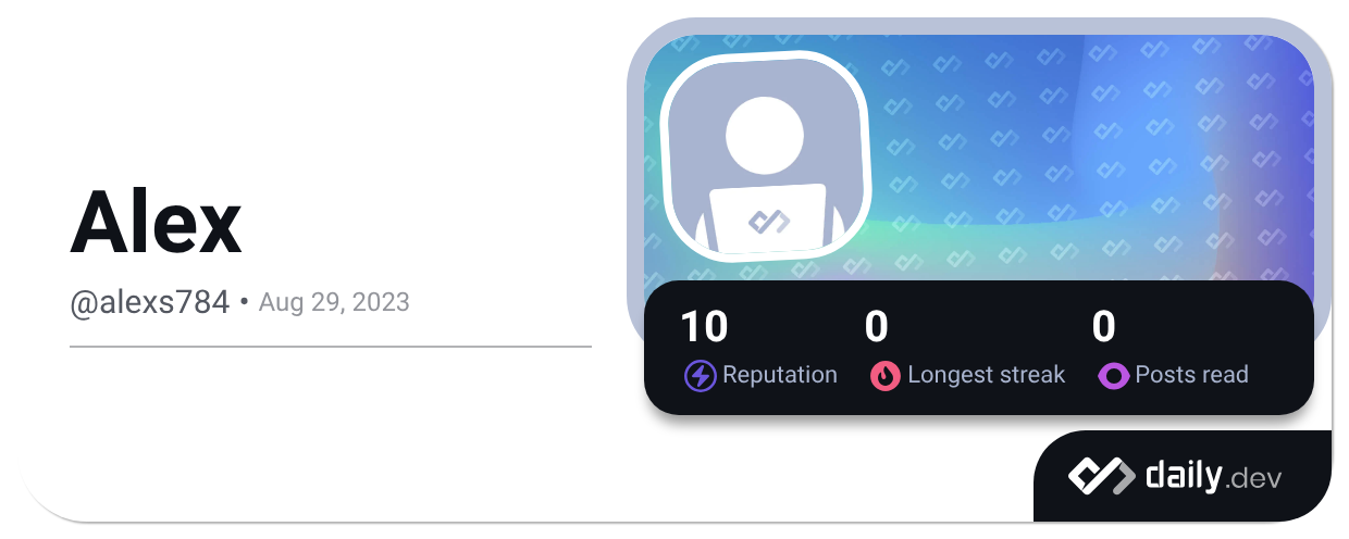 Recent posts by Alex (@alexs784) | daily.dev