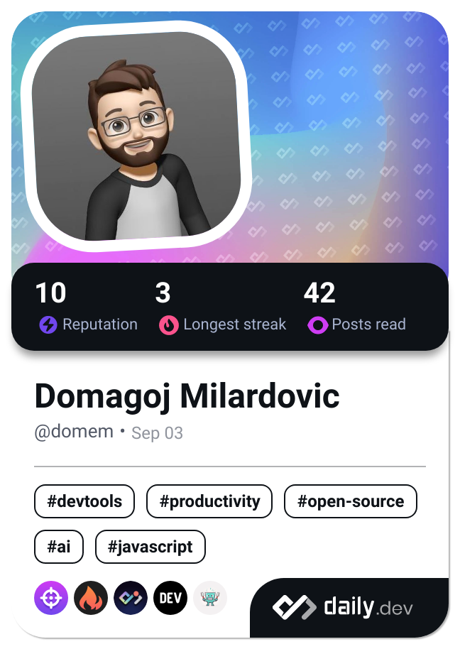 Domagoj Milardovic's Dev Card