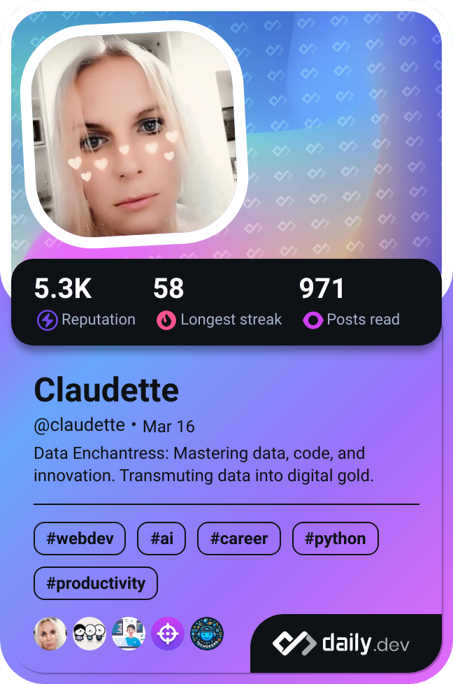 Claudette's Dev Card