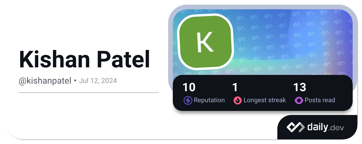 Kishan Patel (@kishanpatel) | daily.dev