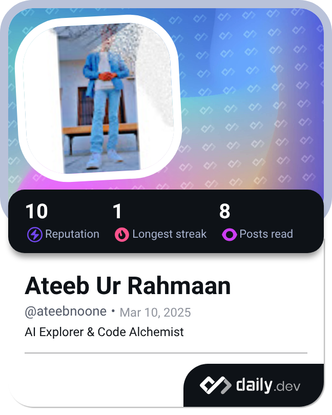 Ateeb Ur Rahmaan's Dev Card