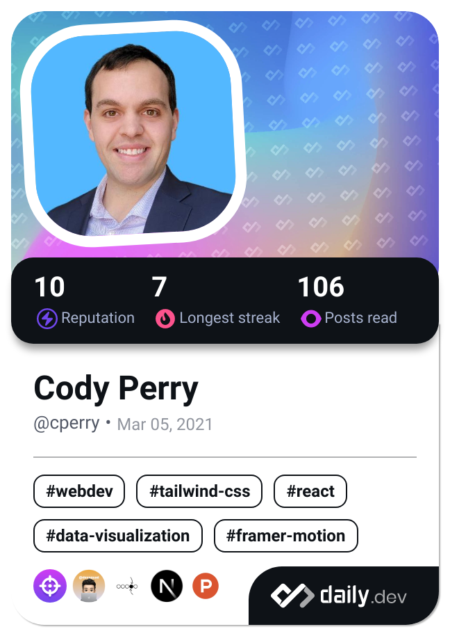 Cody Perry's Dev Card