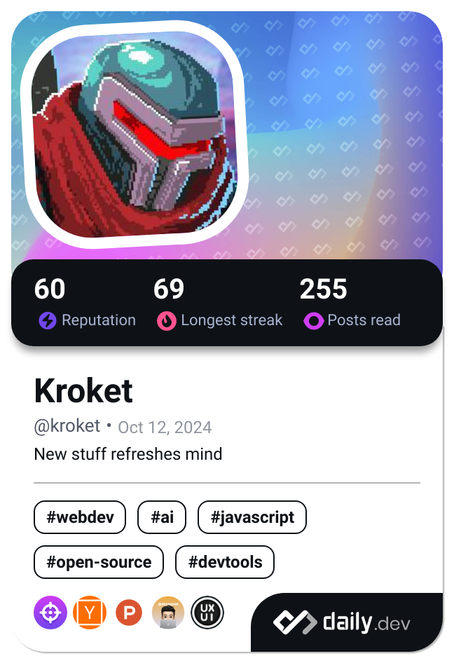 Kroket's Dev Card