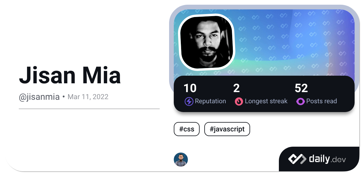 Jisan Mia (@jisanmia) | daily.dev
