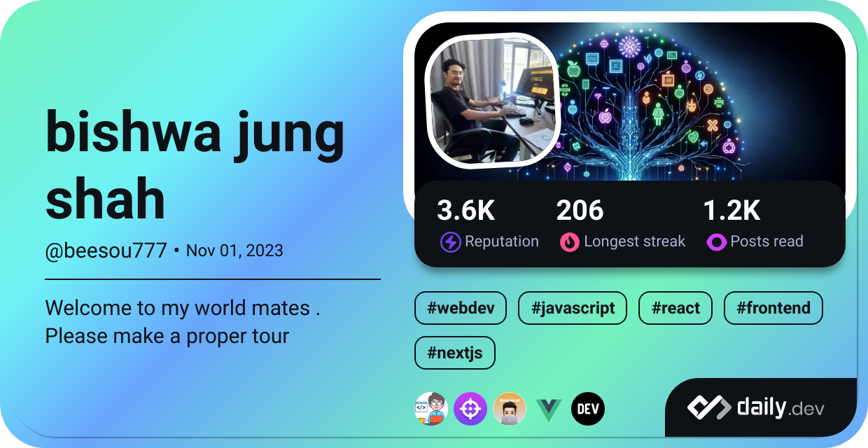 bishwa shah's Dev Card